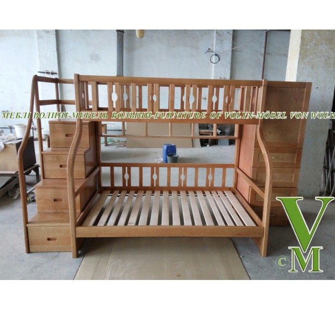 Двоярусне ліжко "Кароліна+Шафа" від тм Меблі Волині