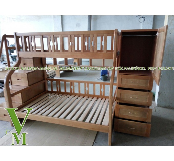 Двоярусне ліжко "Кароліна+Шафа" від тм Меблі Волині