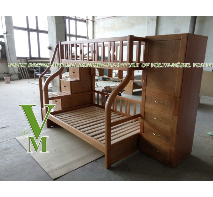 Двоярусне ліжко "Кароліна+Шафа" від тм Меблі Волині