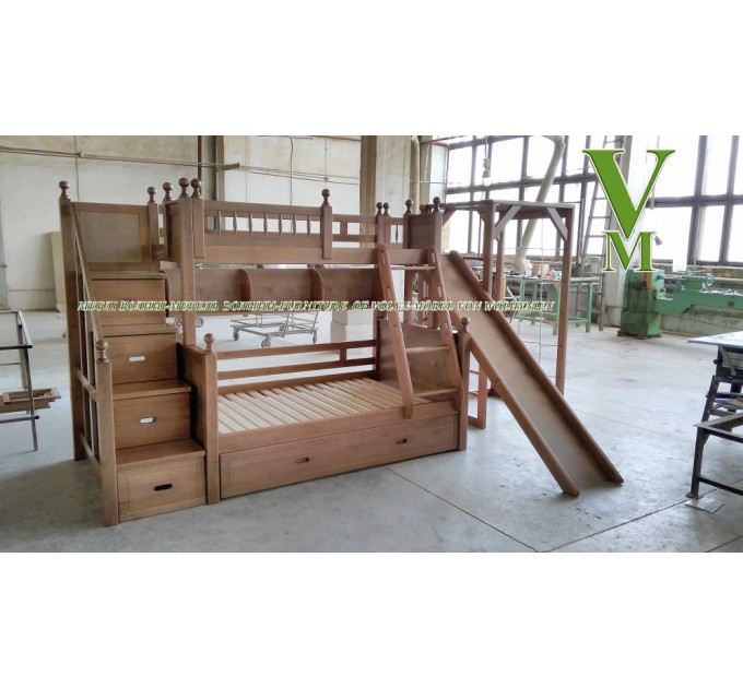 Двоярусне ліжко "Фортеця+Шведська Стінка" від тм Меблі Волині